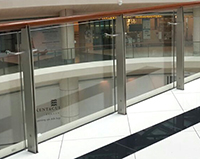 Stainless Steel Glass Balustrade with Timber Handrail at Atrium
